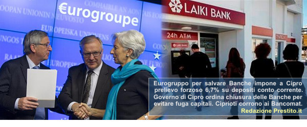 Cipro panico prelievi governo ordina chiusura Banche